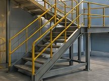 FRP stair handrail in a commercial building