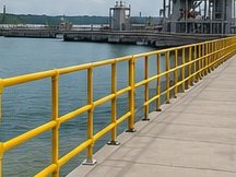 FRP handrail at an industrial jetty