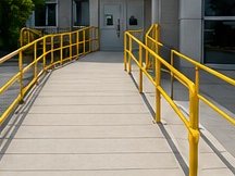 FRP handrail on a public access ramp